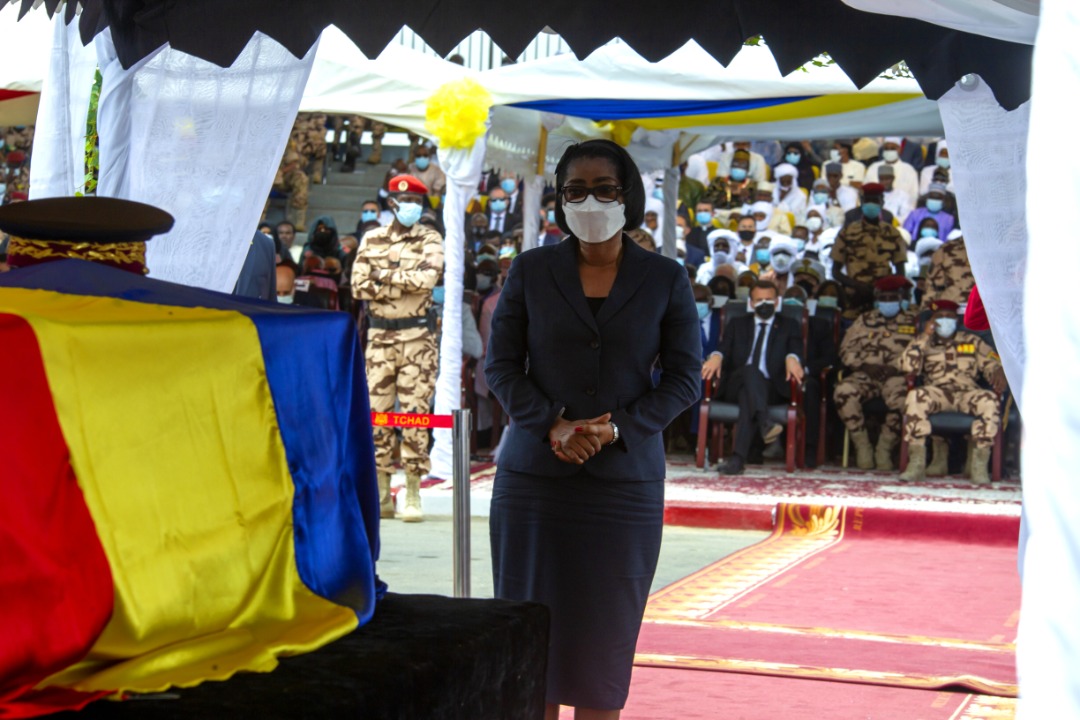Tchad : Rose Christiane Ossouka Raponda présente aux obsèques d’Idriss Déby Itno
