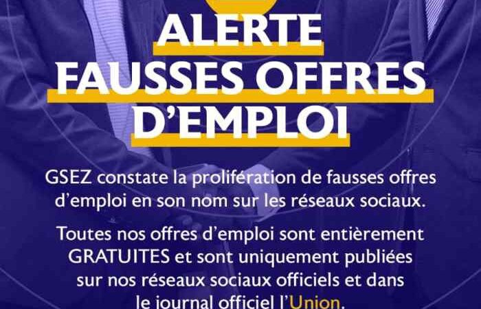 GSEZ : alerte aux fausses offres d’emploi !
