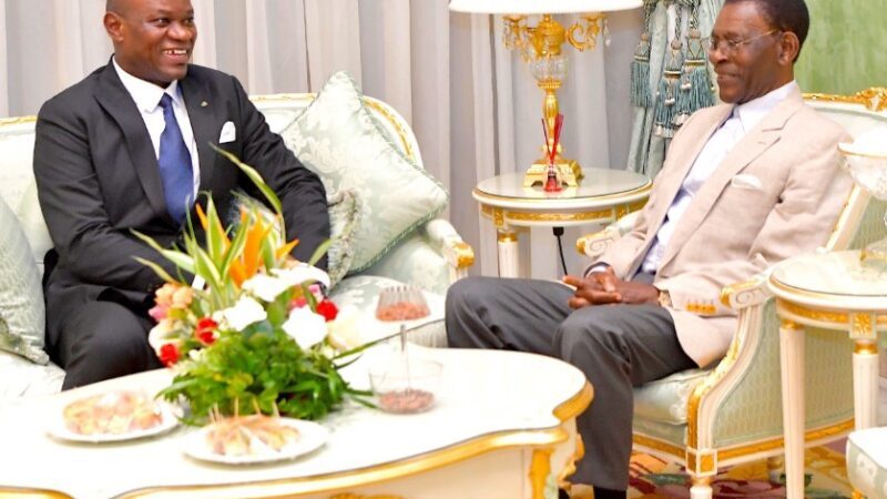 Le Général Brice Clotaire Oligui Nguéma chez Théodoro Obiang Nguéma