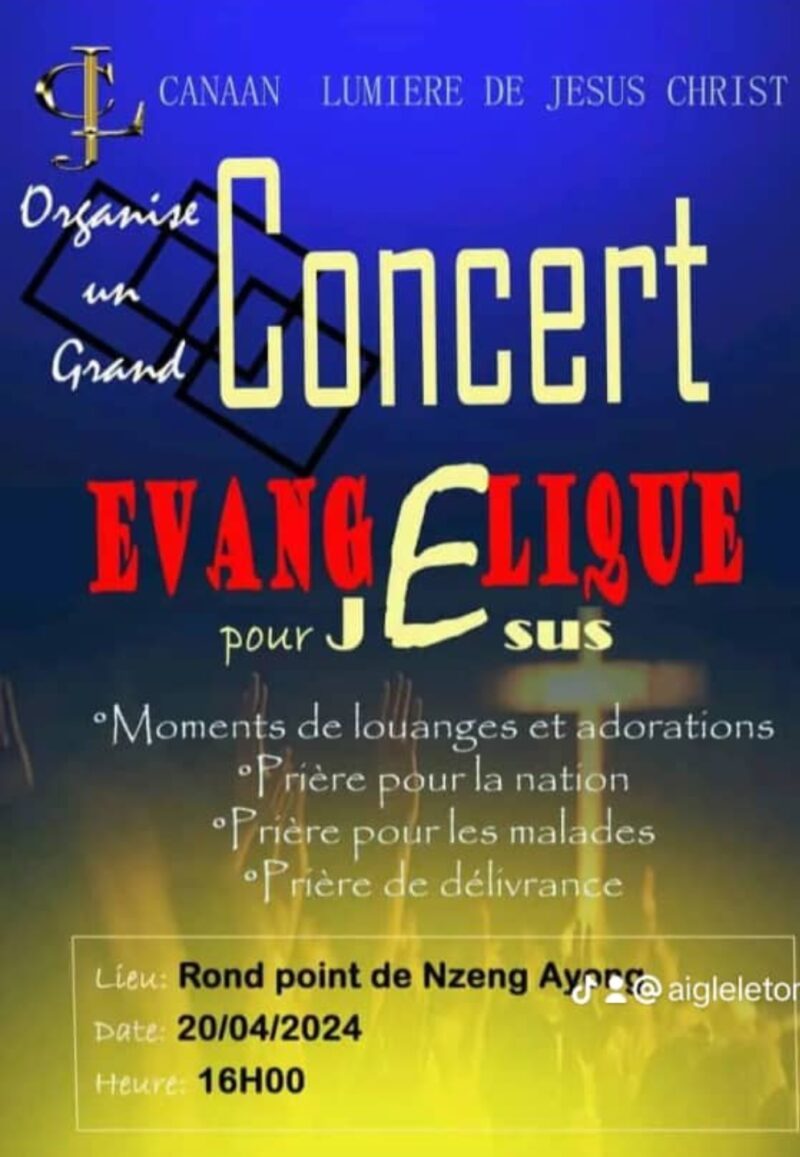L’Église Canaan Lumière de Jésus Christ organise un concert évangélique au Rond-point de Nzeng-Ayong ce samedi