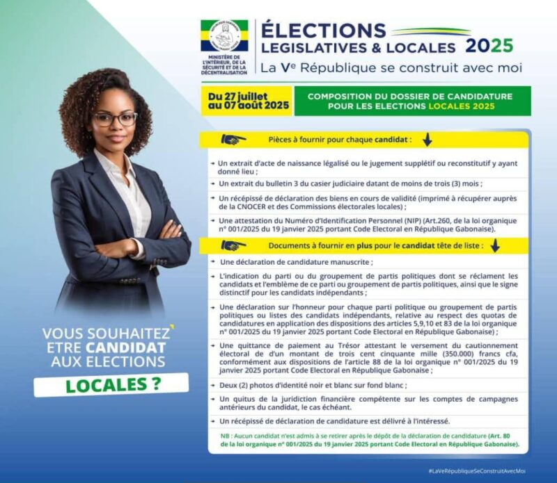 Élections locales 2025 : le compte à rebours est lancé pour le dépôt des candidatures